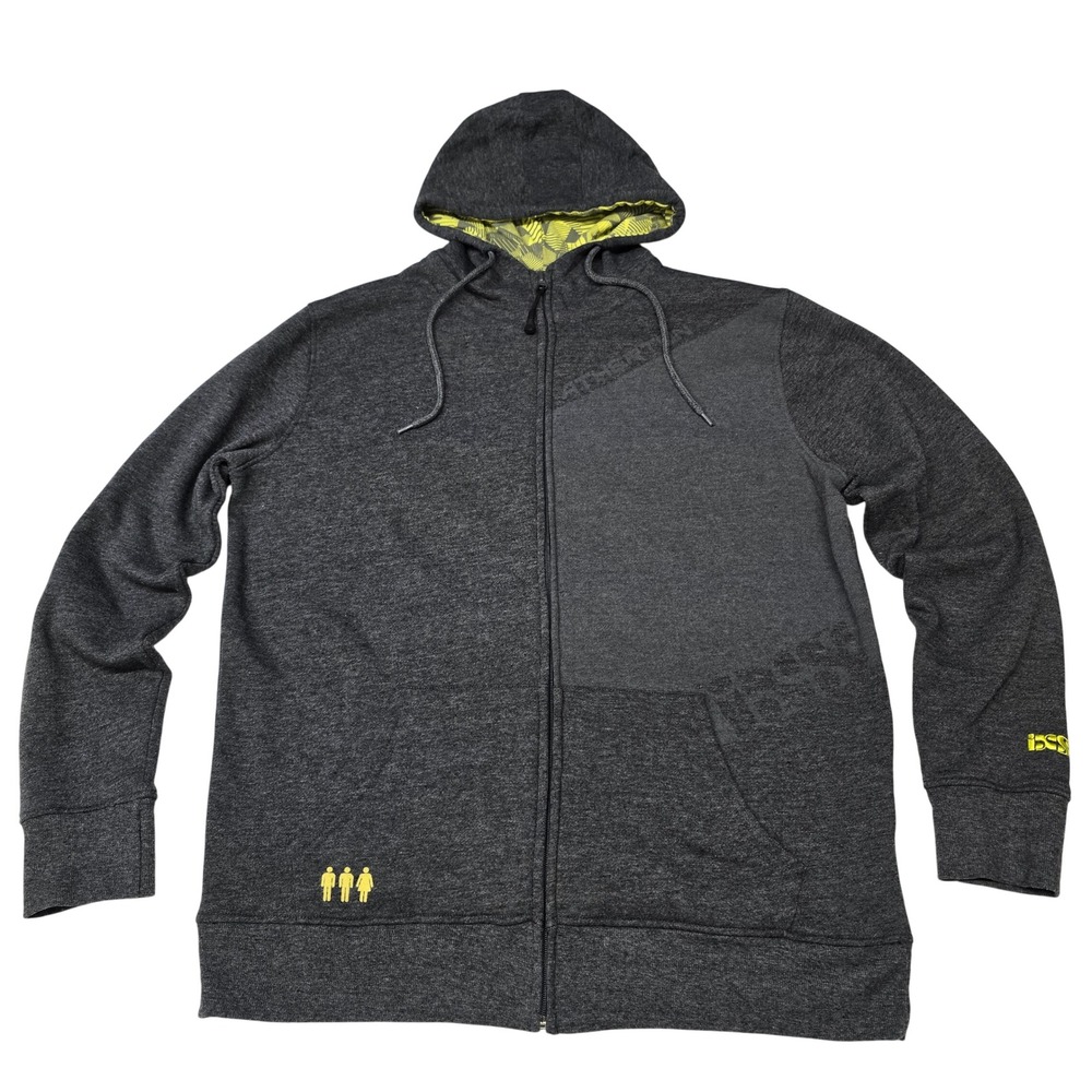 IXS Mens Full Zip Moto Hoodie Charcoal Grey XL Geometric Outdoors Dirtbike Thick